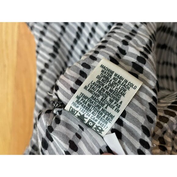 Anthropologie Cloth & Stone Women's M Black Striped Button Up Rayon Shirt Boho - Picture 4 of 9